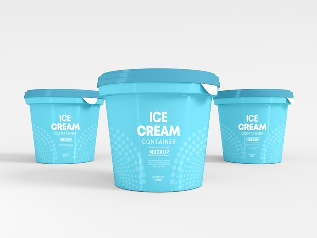 PSD maquette d'emballage de pot de crème glacée