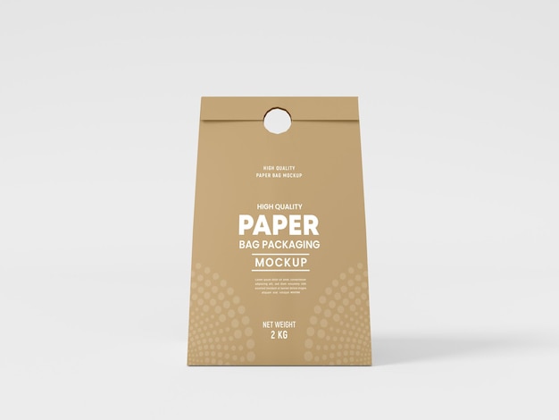 PSD maquette d'emballage de sac en papier kraft