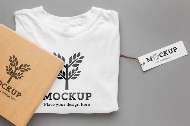 Maquette d'emballage de tshirt écologique