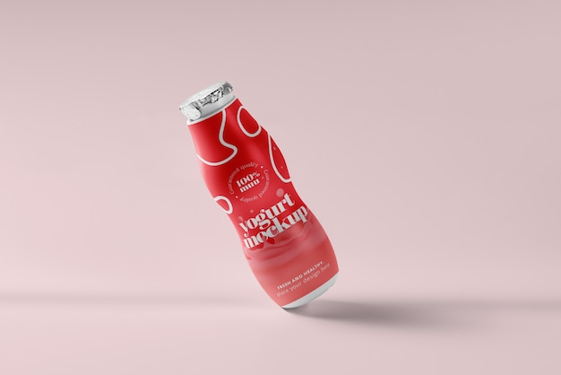 PSD maquette d'emballage de yaourt à boire
