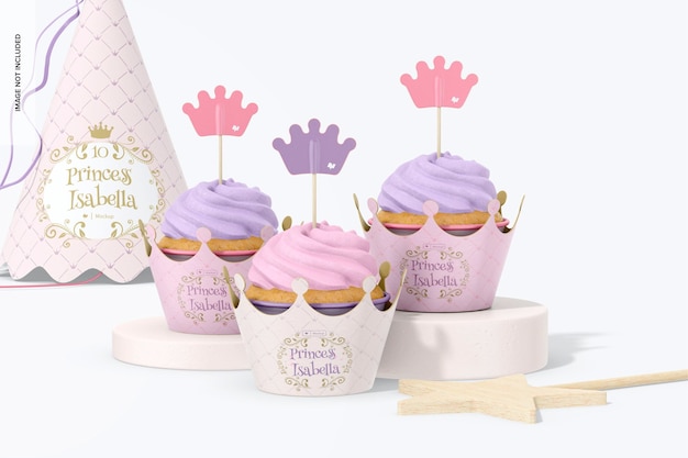 Maquette D'emballages Cupcake Coronet, Vue De Face