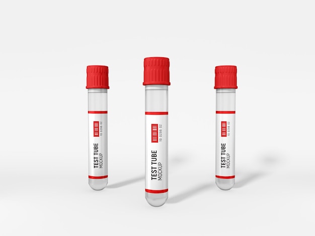 Maquette d'étiquette de tube à essai pharmaceutique sous vide