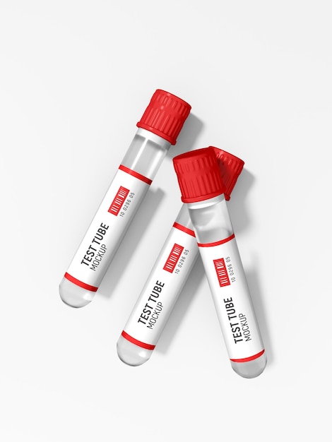 Maquette d'étiquette de tube à essai pharmaceutique sous vide