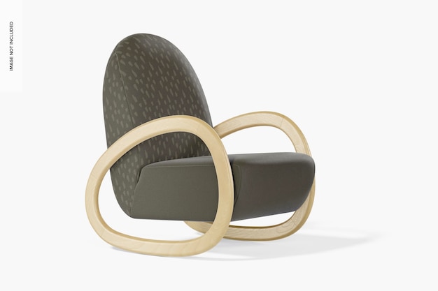 Maquette de fauteuil à bascule rond, vue de gauche