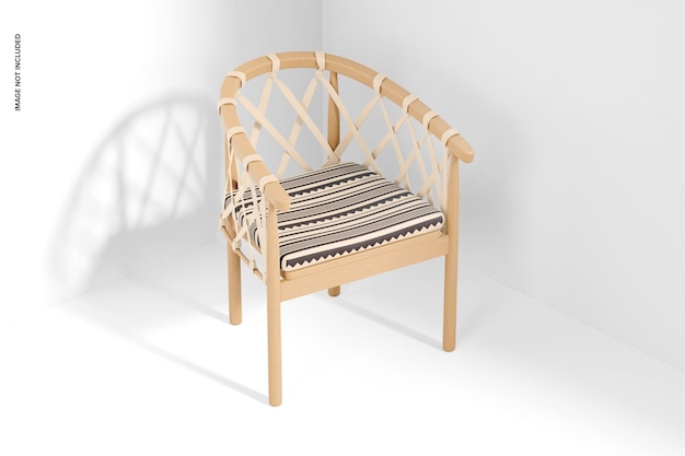 PSD maquette de fauteuil en bois, perspective