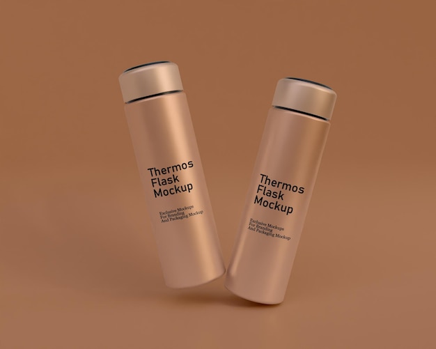 PSD maquette de flacon thermos en acier inoxydable 3d