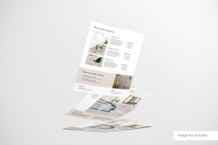 PSD maquette de flyer flottant