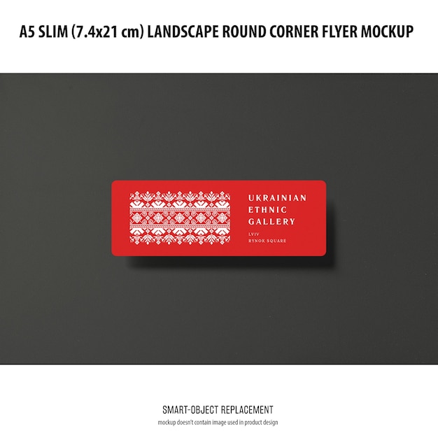Maquette de flyer paysage mince A5