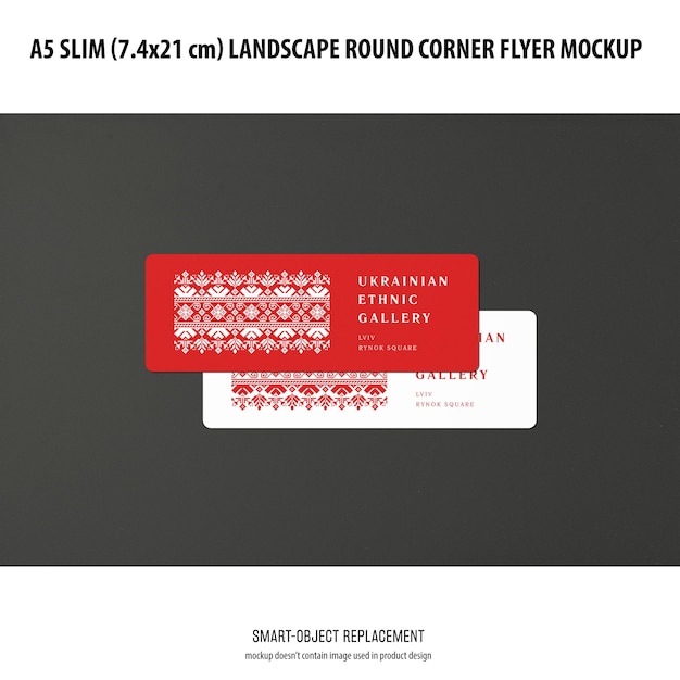 Maquette de flyer paysage mince A5