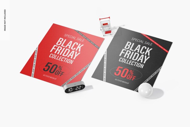 Maquette De Flyers A5 Du Black Friday, Vue De Droite