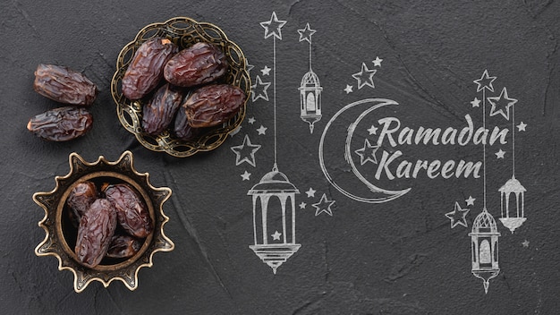 Maquette de fond avec le concept de ramadan
