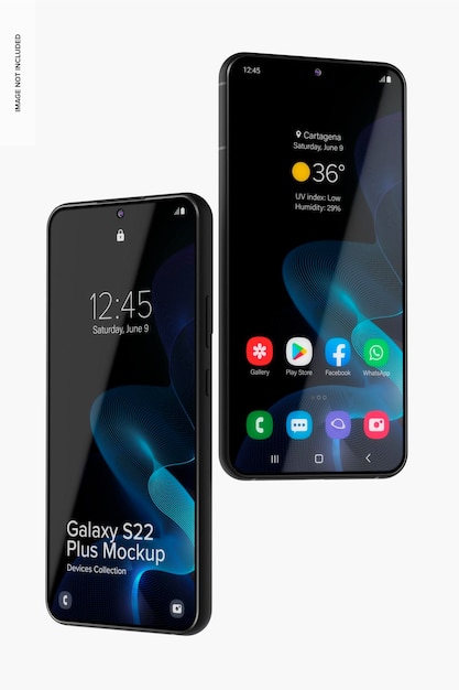 PSD maquette galaxy s22 plus, vue droite et gauche