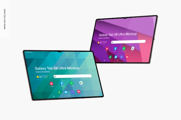PSD maquette galaxy tab s8 ultra, vue de face