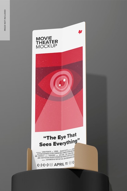 PSD maquette de grande bannière de film vue en contre-plongée