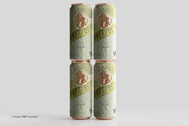 Maquette de grande canette de bière élégante avec effet de condensation