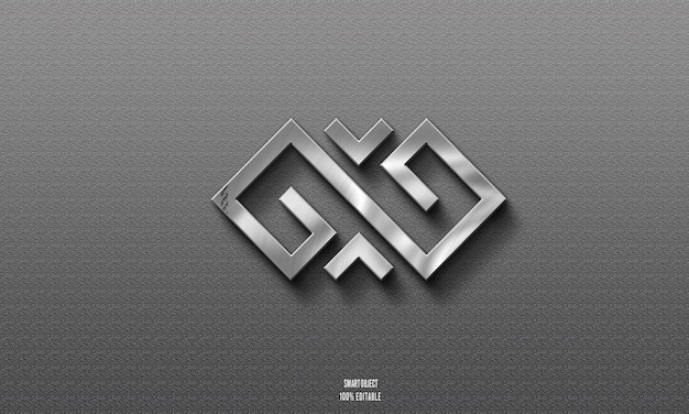 Maquette gratuite du logo PSD sur le mur de fer