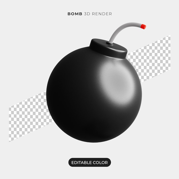 Maquette d'icône de bombe 3D isolée
