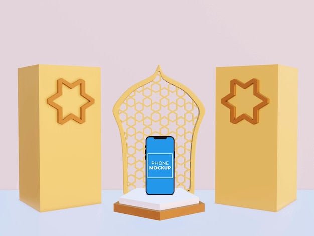 Maquette Intelligente Du Ramadan Avec Illustration 3d