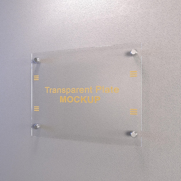 PSD maquette intérieure de plaque transparente