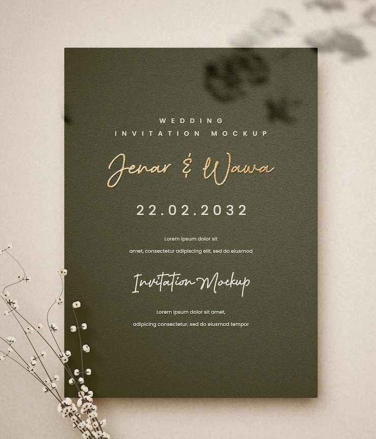 PSD une maquette d'invitation élégante et minimaliste avec du luxe