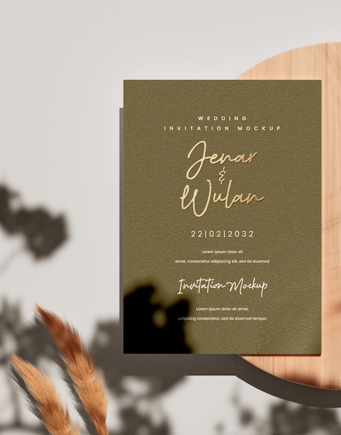Une maquette d'invitation élégante et minimaliste avec du luxe
