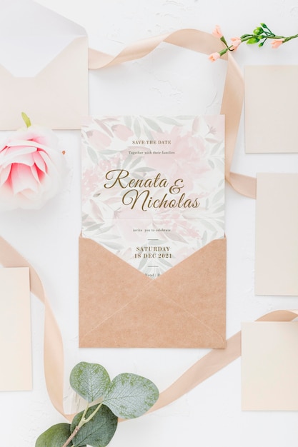 Maquette d'invitation de mariage