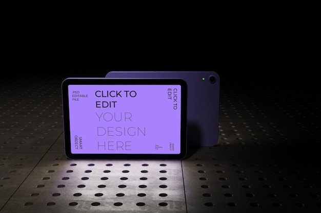 PSD une maquette de l'ipad mini purple