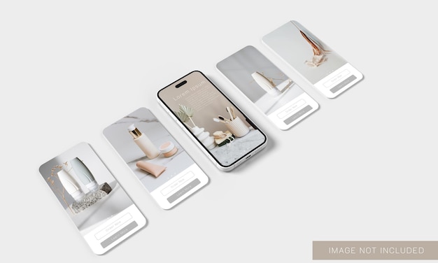 Maquette iphone 14 avec plusieurs écrans