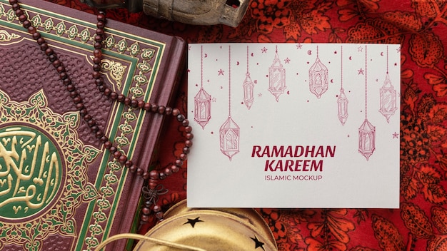 Maquette islamique du ramadan kareem vue ci-dessus