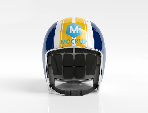 Maquette isolée de casque de moto