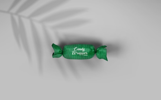 maquette isolée d'emballage de bonbons au caramel au chocolat