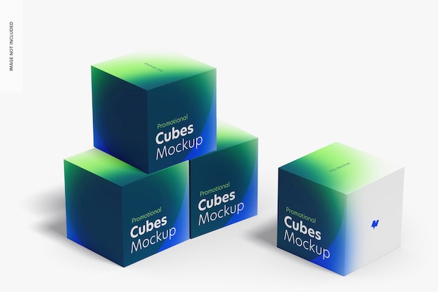 Maquette De Jeu D'affichage De Cubes Promotionnels