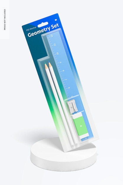 Maquette de jeux de règles et de crayons de géométrie,