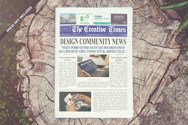 Maquette de journal en première page
