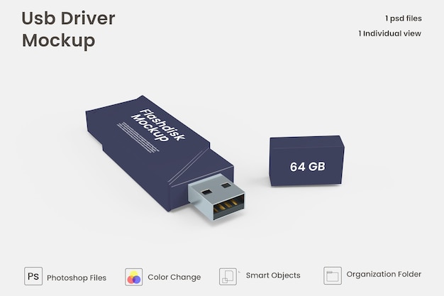 PSD maquette de lecteur usb premium psd