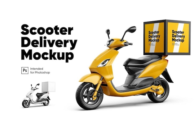 PSD une maquette de livraison de scooter vespa