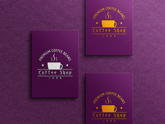 Maquette De Logo De Carte De Visite De Café Avec Effet En Relief Et En Creux