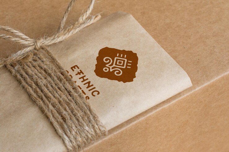 PSD maquette de logo en carton papier artisanal