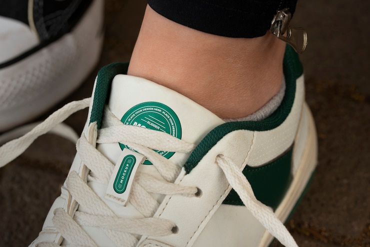 PSD maquette de logo de chaussure