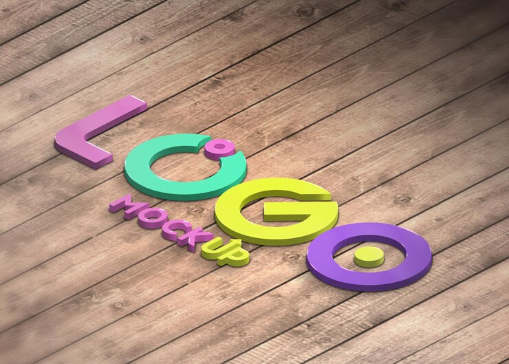 PSD maquette de logo en chrome 3d
