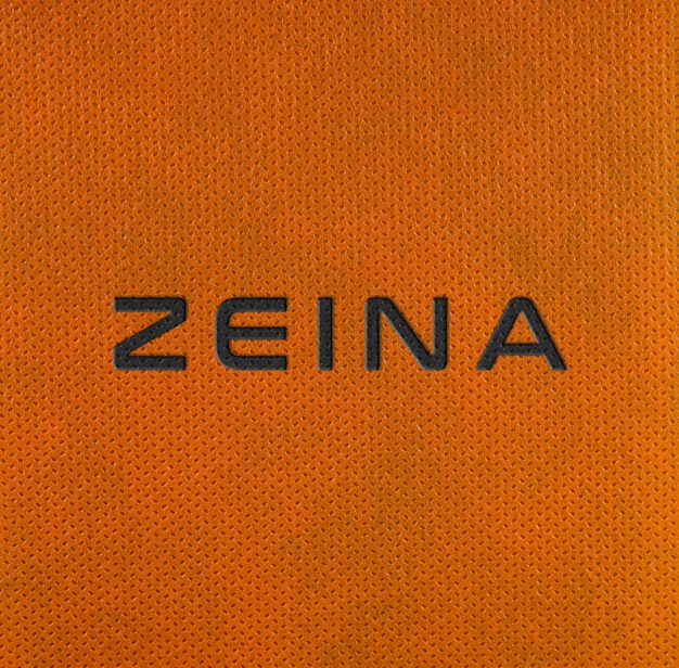 Maquette De Logo Sur Un Cuir Orange