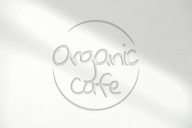 PSD maquette de logo deboss psd pour café bio