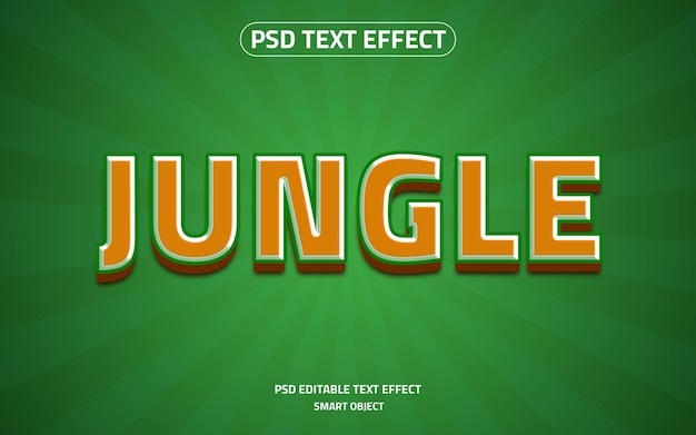 PSD maquette de logo d'effet de texte modifiable dans la jungle