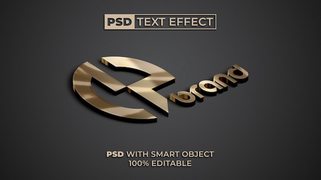 PSD maquette de logo effet texte or. effet de texte modifiable.