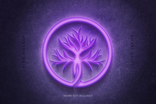 Maquette de logo d'enseigne au néon violet