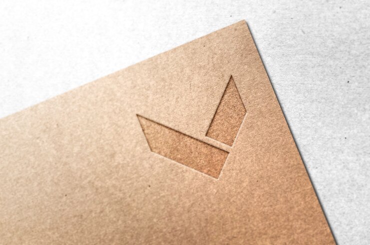 PSD maquette de logo d'entreprise de papeterie en papier