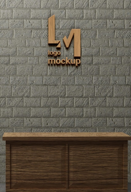 Maquette De Logo Avec Logo 3d Dans Le Mur