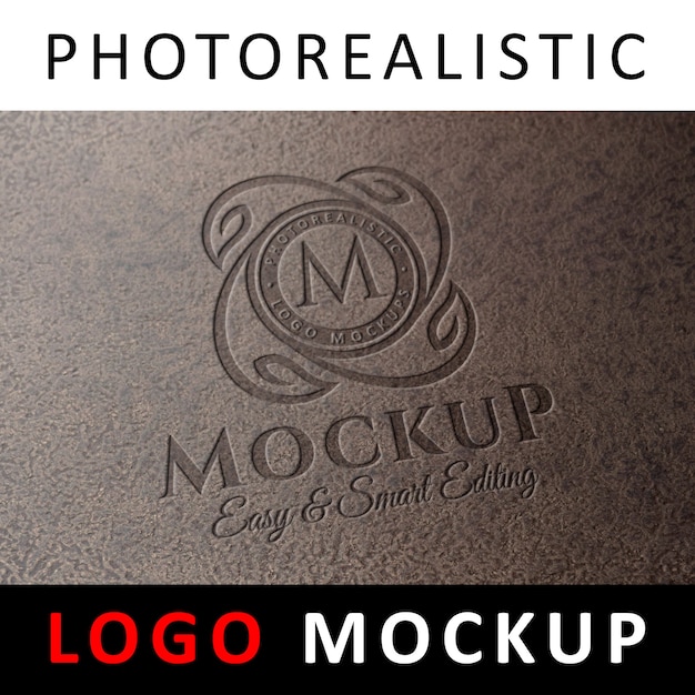 Maquette de logo - Logo estampé sur une surface en pierre granulée