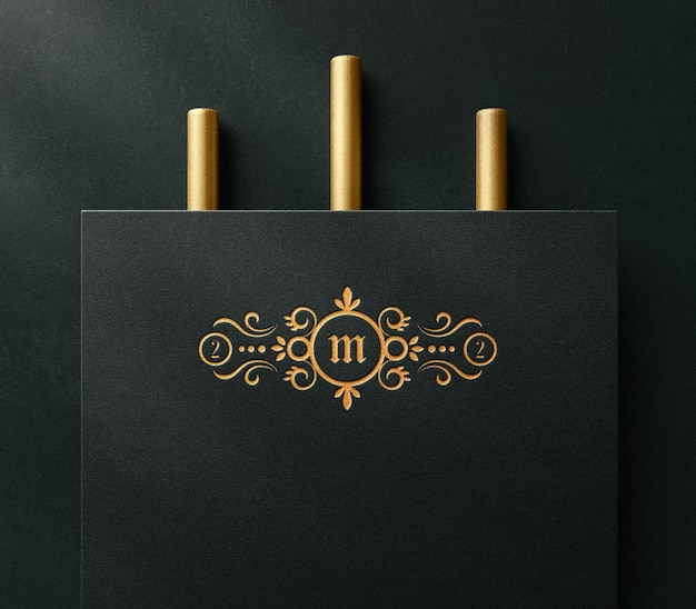 Maquette de logo de luxe sur papier avec effet typographique
