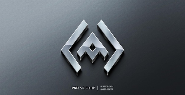 Maquette de logo métallique psd 3d